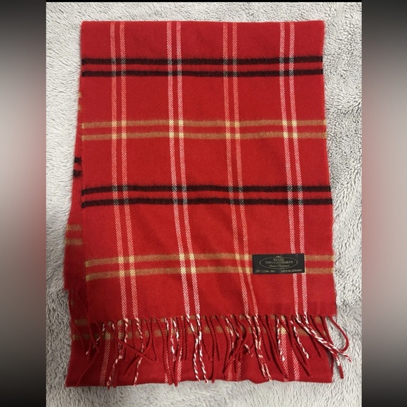 Accessories - 100% Cashmere Plaid Fringe Scarf Made in Germany - Classic Tartan
